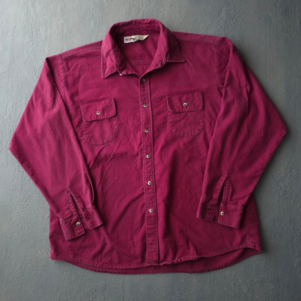 Vintage 90s RedHead Maroon Flannel Shirt XL Made in USA Oversized